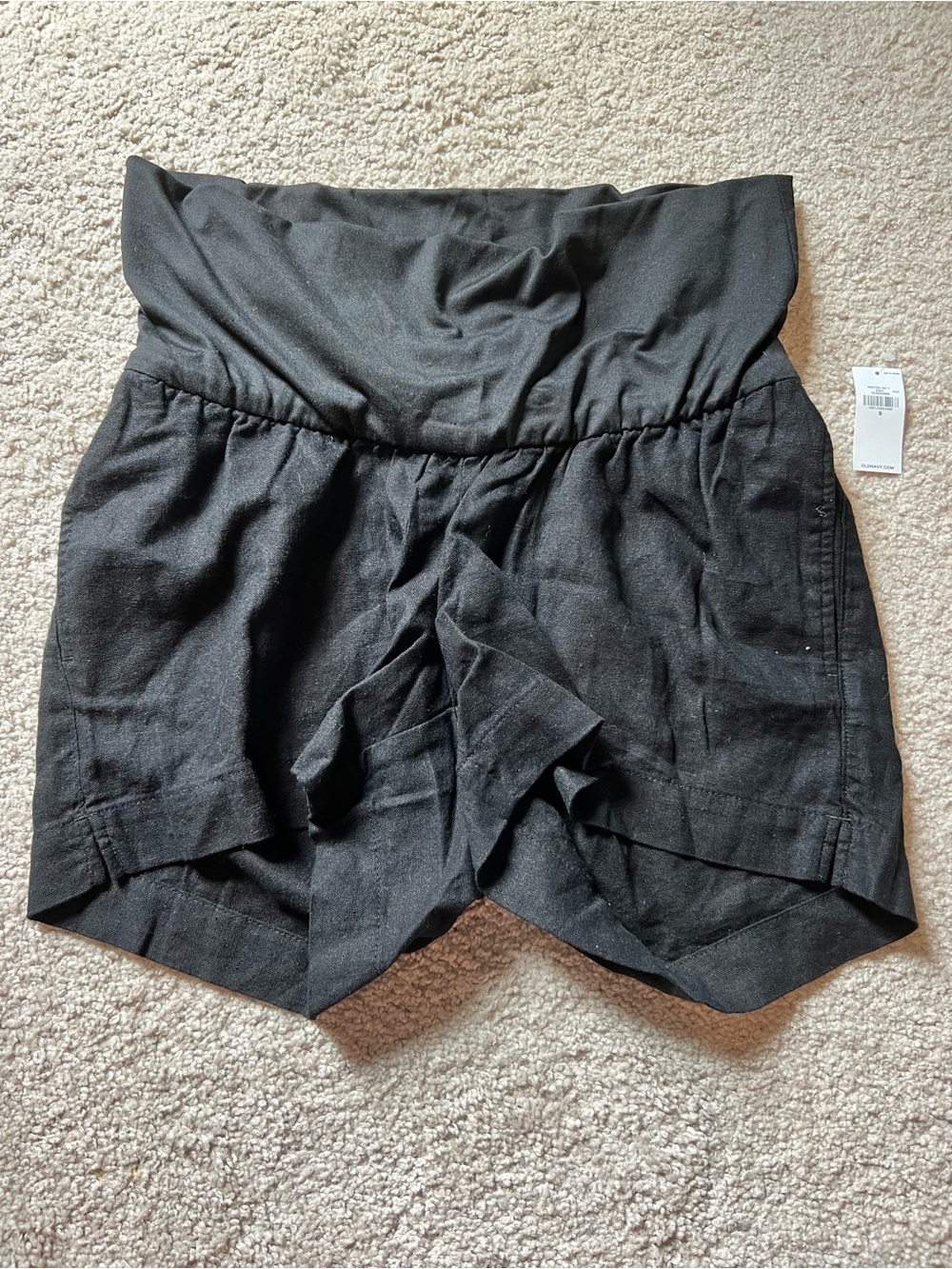 Old navy linen blend maternity pull on shorts black